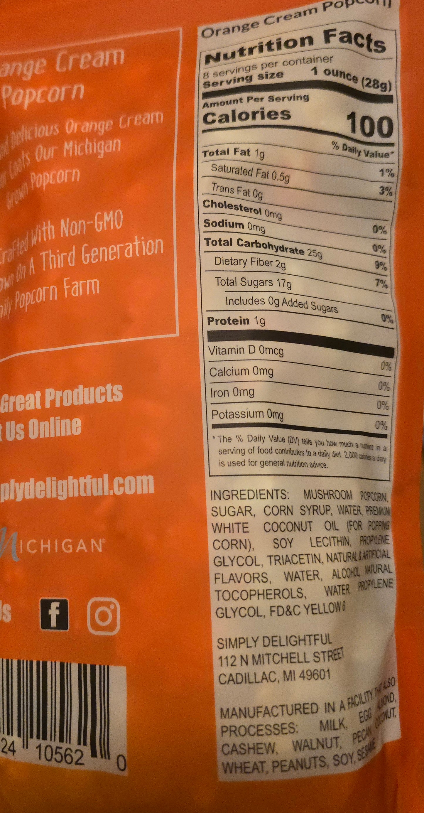 Orange Cream Popcorn