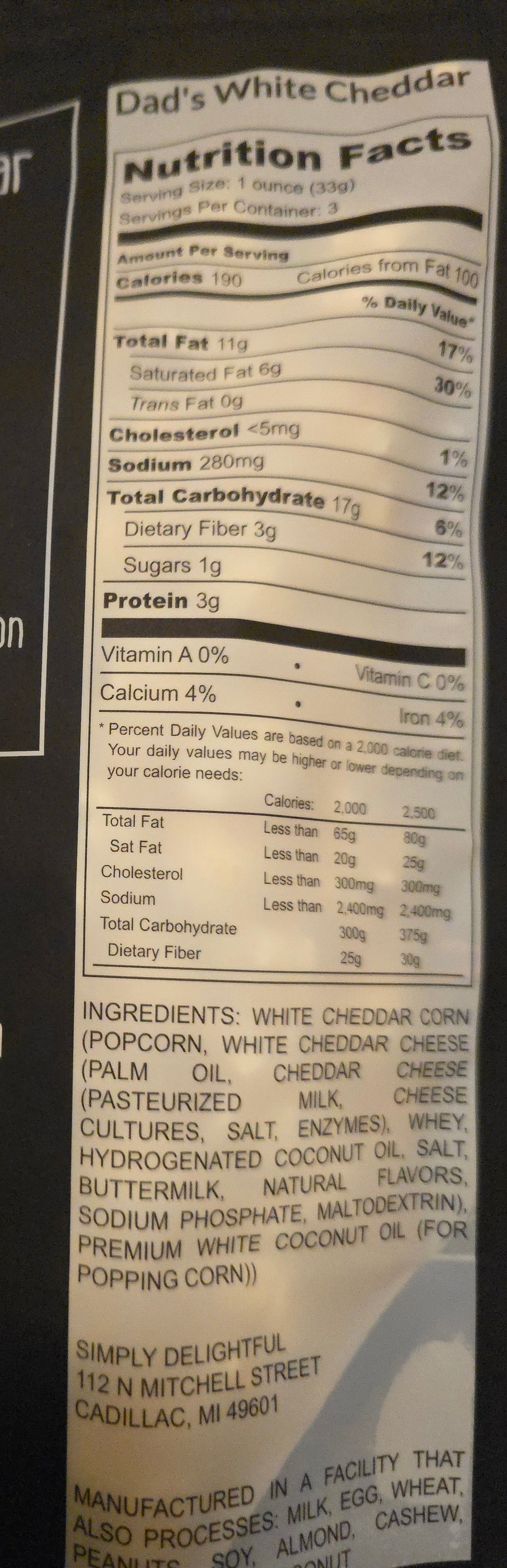 Dad's White Cheddar Popcorn